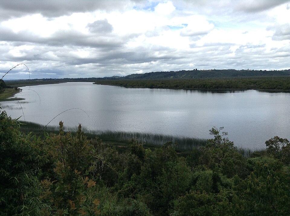 El río Maullín al salir del lago